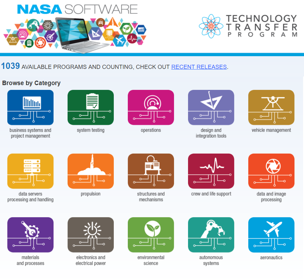 NASA software catalog